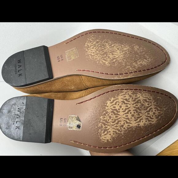 Walk London Raphael bar loafers in tan suede size 9 main image 6